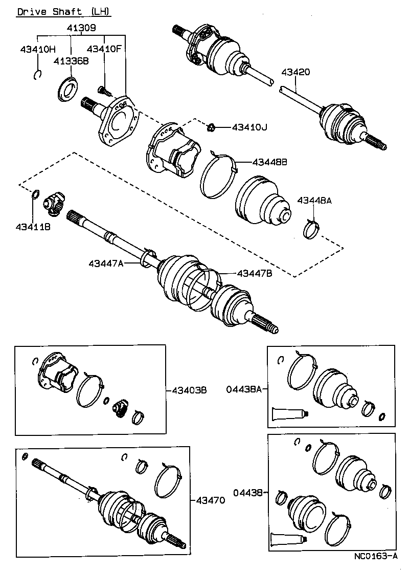 04438-12100 BOOT KIT, FRONT DRIVE SHAFT product image