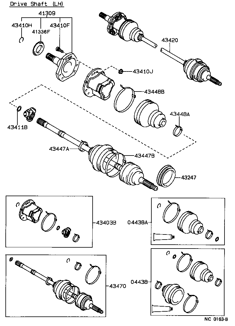 04438-12190 BOOT KIT, FRONT DRIVE SHAFT product image