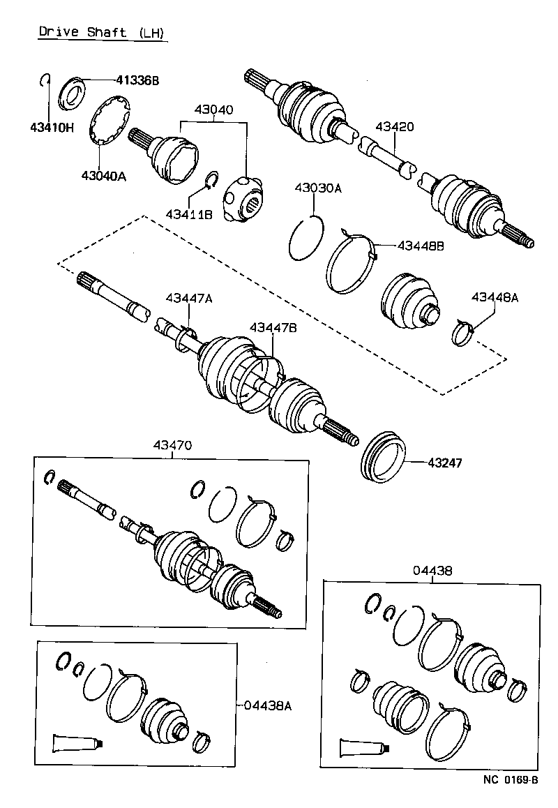 04438-12100 BOOT KIT, FRONT DRIVE SHAFT product image