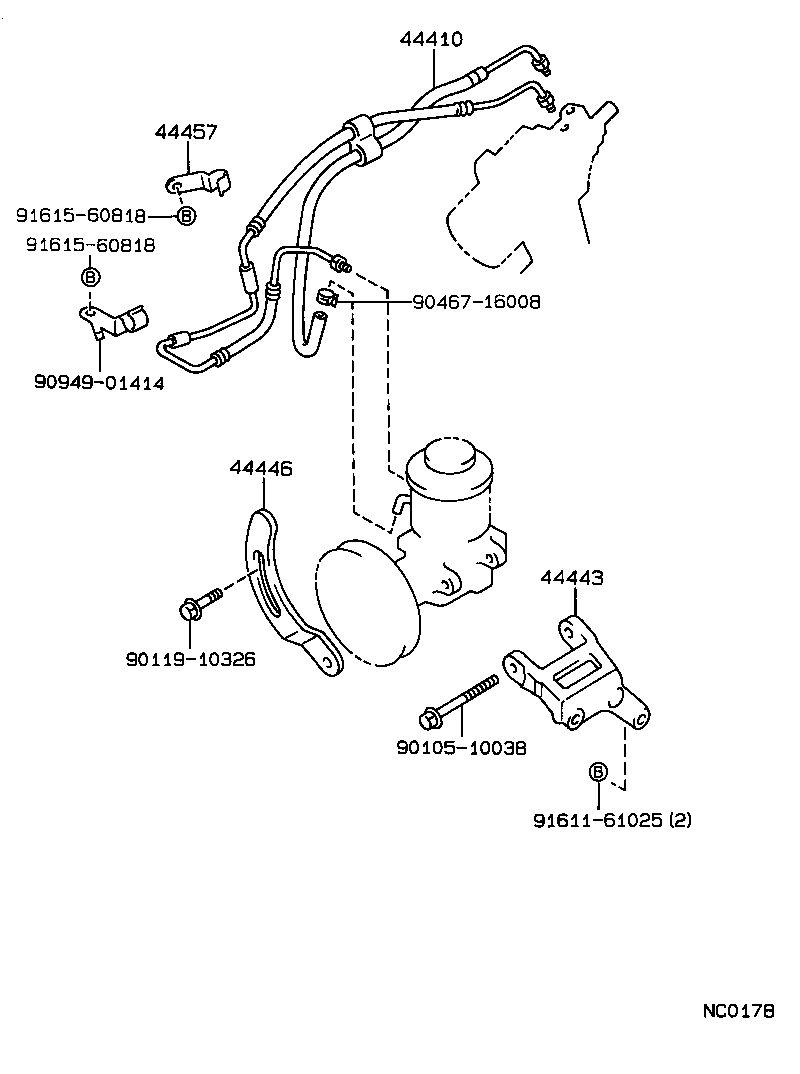 44348-30080 HOSE, OIL RESERVOIR TO PUMP, NO.1 product image