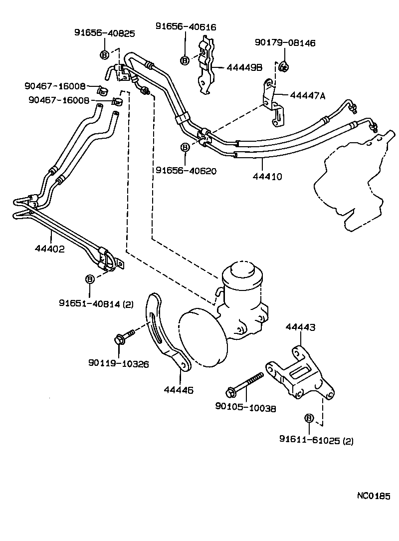 44348-30080 HOSE, OIL RESERVOIR TO PUMP, NO.1 product image