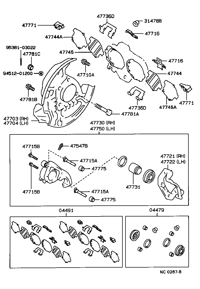 04465-30040 PAD KIT, DISC BRAKE, FRONT product image