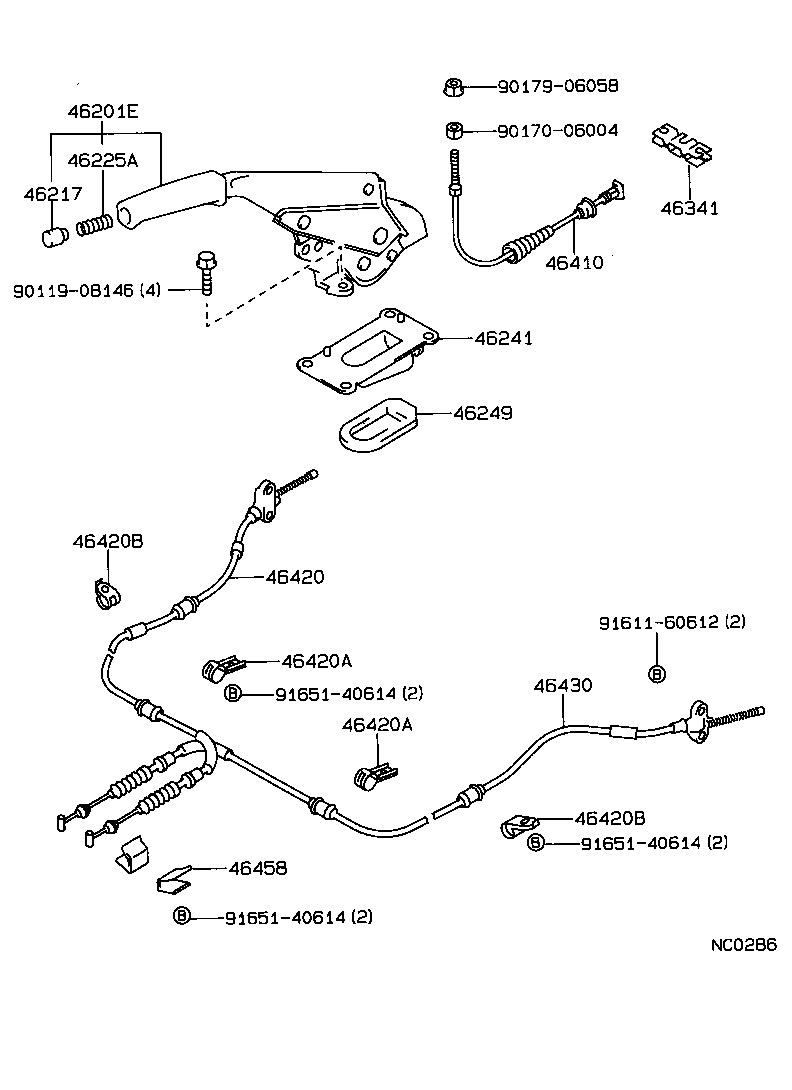 46201-01040-D0 LEVER SUB-ASSY, PARKING BRAKE product image