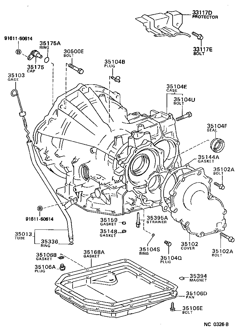 35104-12162 CASE SUB-ASSY, AUTOMATIC TRANSAXLE product image