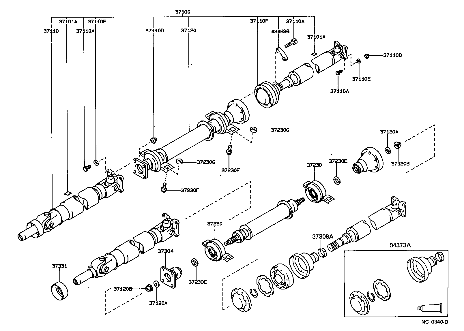 37304-12010 FLANGE SUB-ASSY, UNIVERSAL JOINT product image