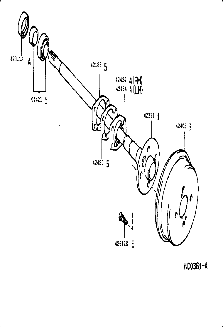 42409-19015 BEARING SUB-ASSY, REAR AXLE product image