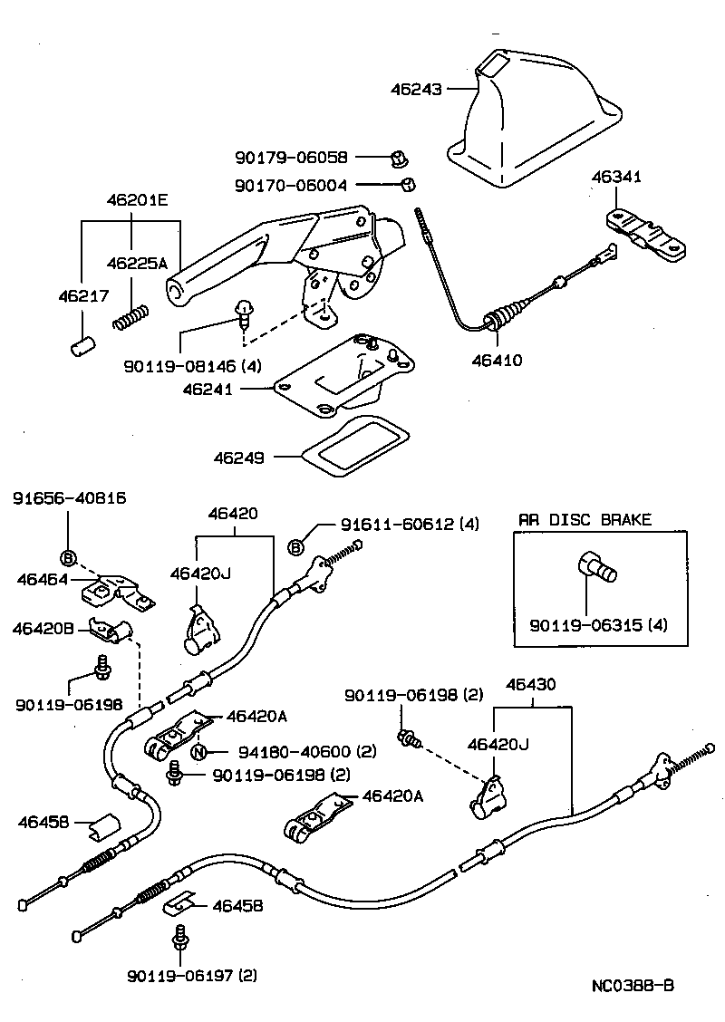 46420-29045 CABLE ASSY, PARKING BRAKE, NO.2 product image