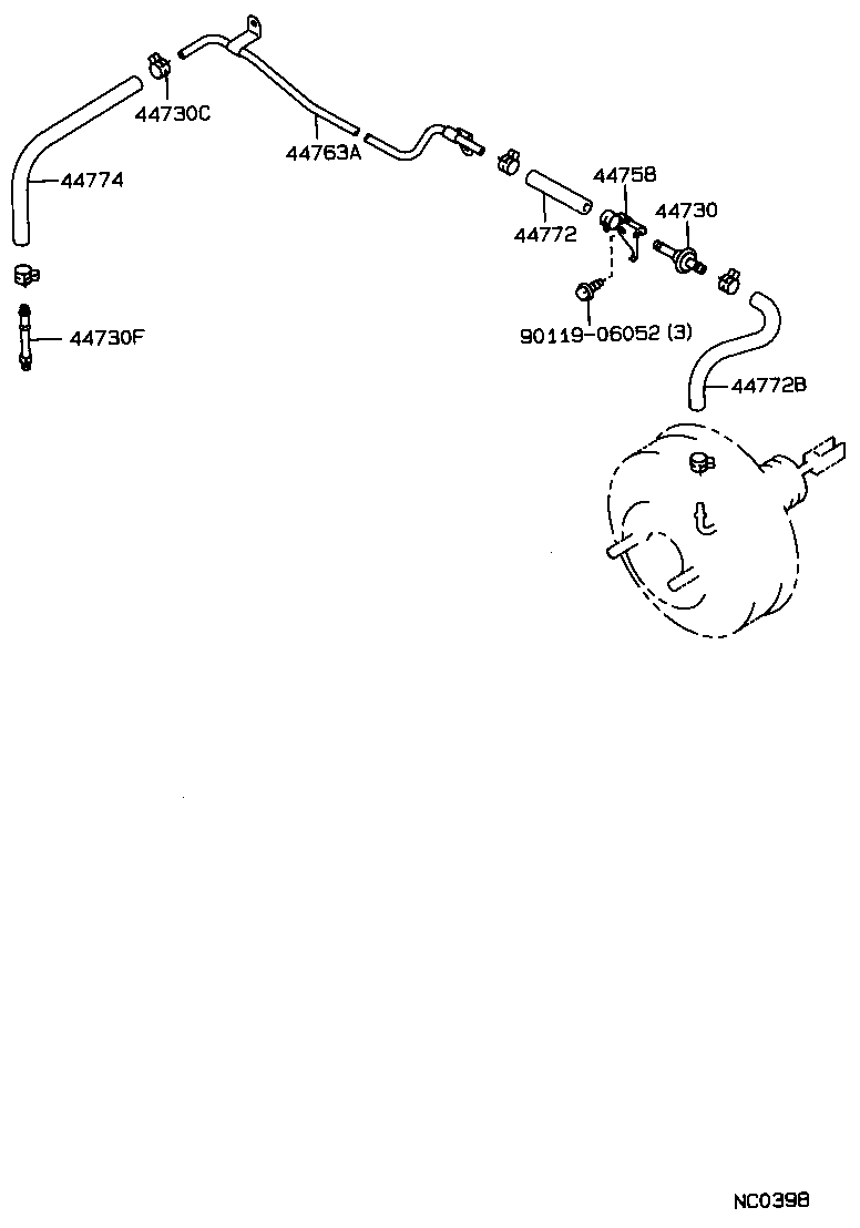 04443-20800 BOOSTER KIT, BRAKE product image