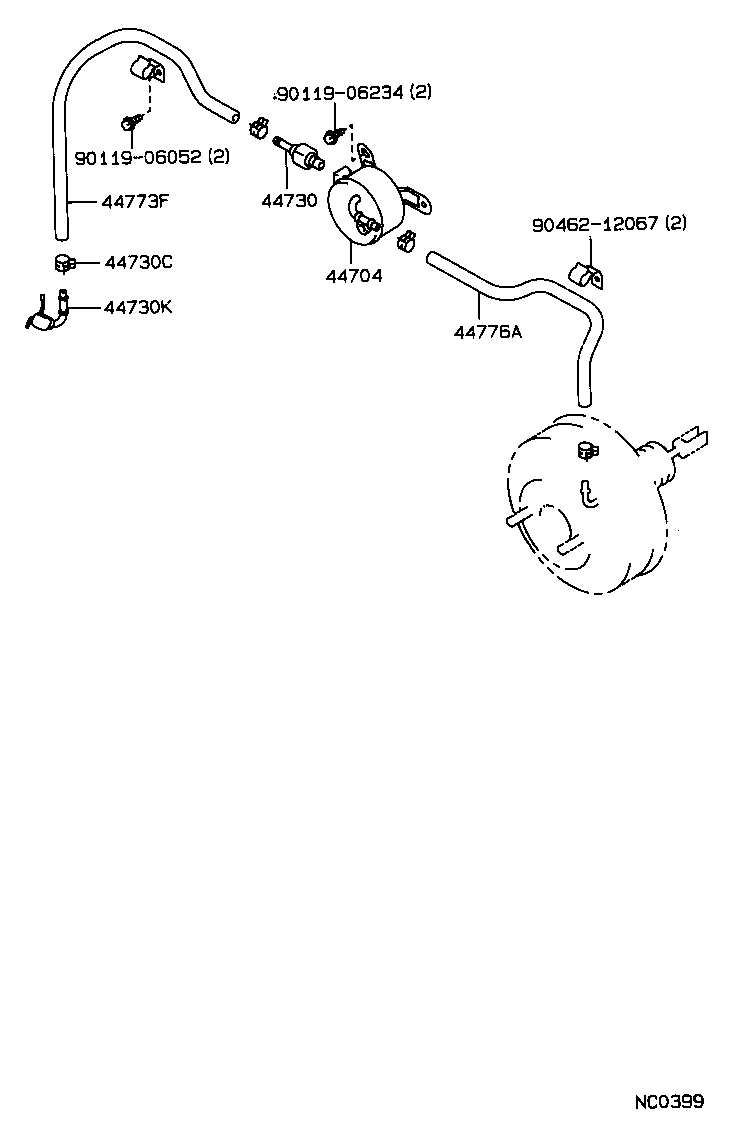 04443-20800 BOOSTER KIT, BRAKE product image