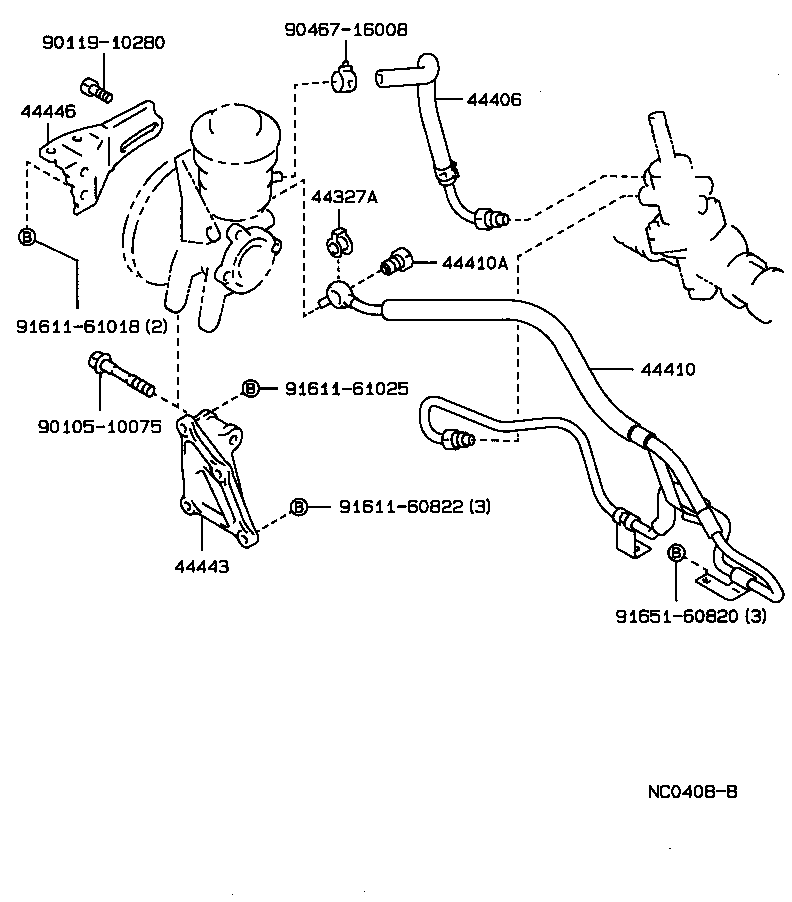 44348-20230 HOSE, OIL RESERVOIR TO PUMP, NO.1 product image