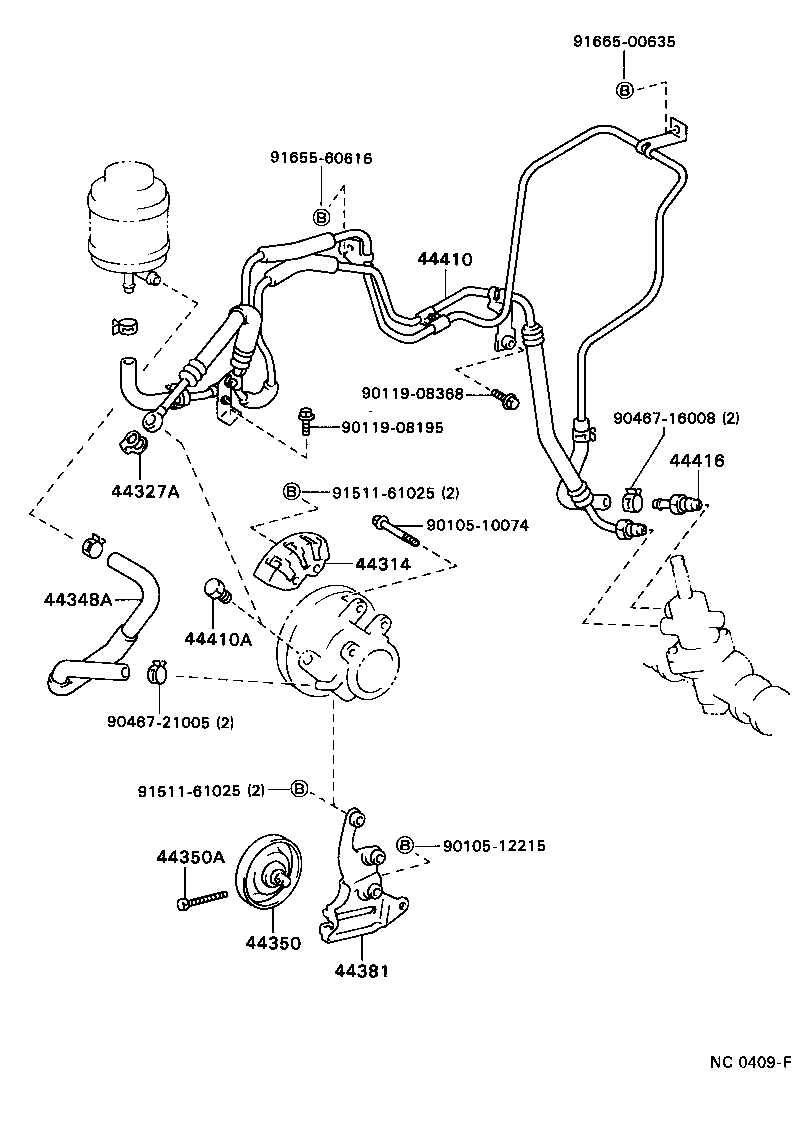 44348-20230 HOSE, OIL RESERVOIR TO PUMP, NO.1 product image