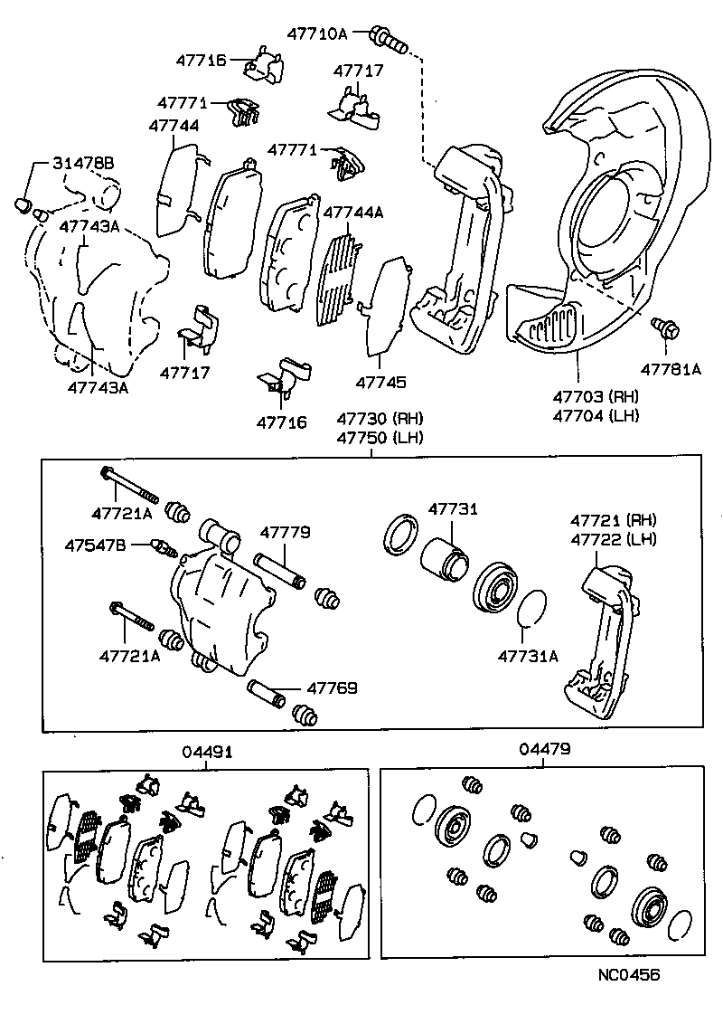 04465-32050 PAD KIT, DISC BRAKE, FRONT product image