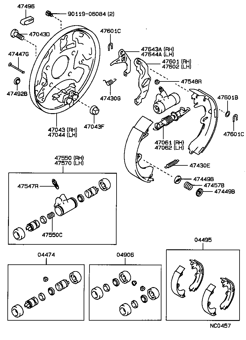 04497-20100 SHOE KIT, REAR BRAKE product image