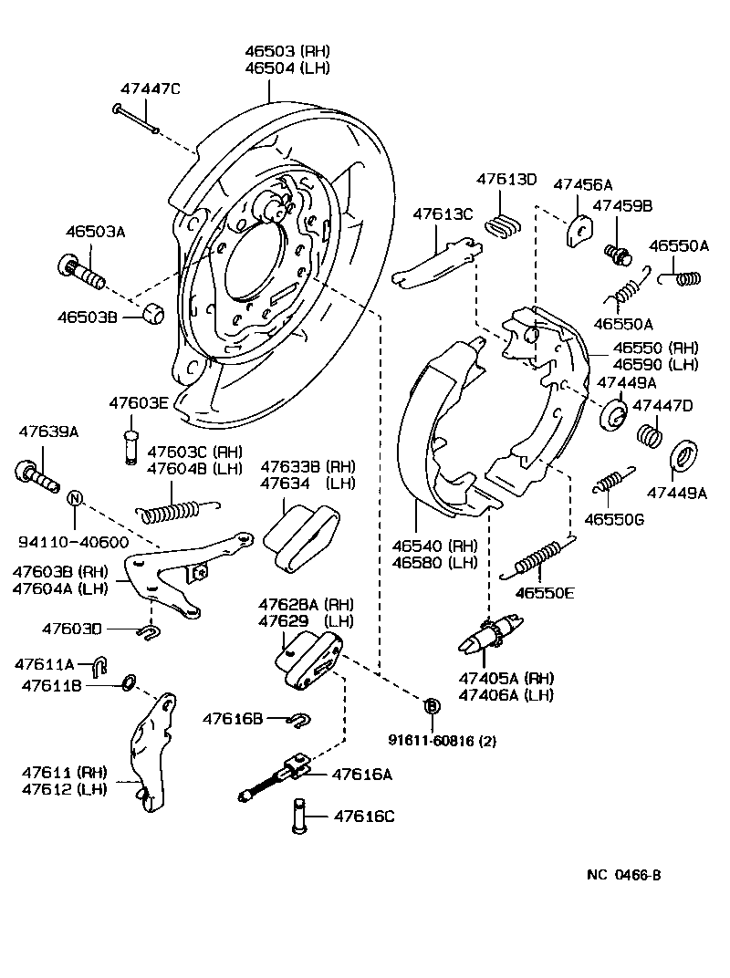 46104-30110 HANDLE SUB-ASSY, PARKING BRAKE CONTROL product image