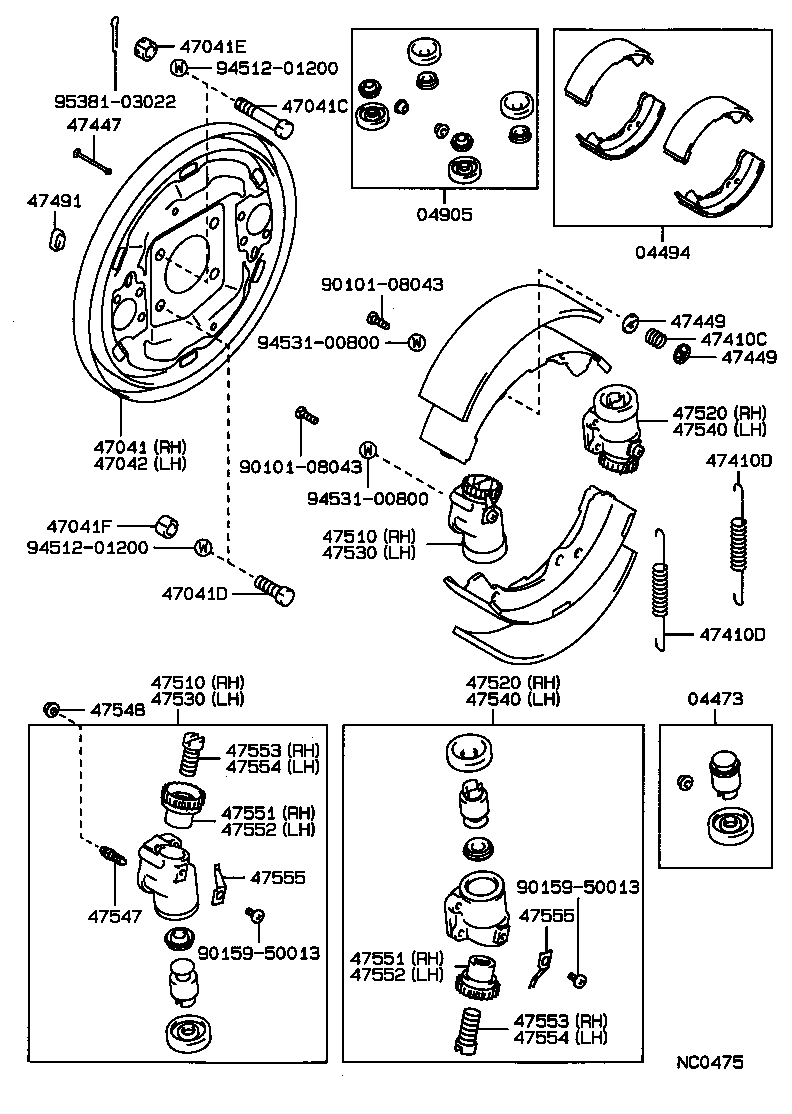 47520-30050 CYLINDER ASSY, FRONT WHEEL BRAKE, RH(FOR REAR OR LOWER) product image