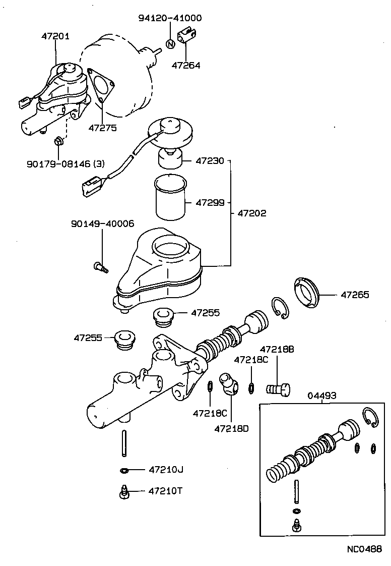 47201-20780 CYLINDER SUB-ASSY, BRAKE MASTER product image