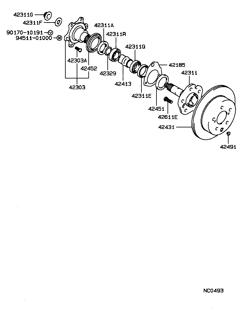 42303-30020 FLANGE SUB-ASSY, REAR AXLE product image