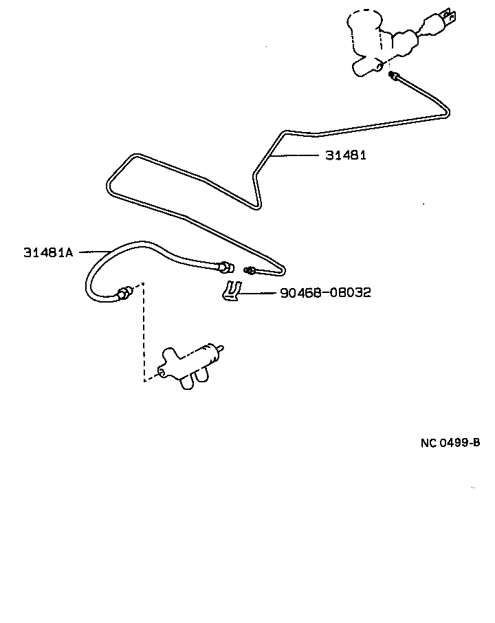 31481-22370 TUBE, CLUTCH MASTER CYLINDER TO FLEXIBLE HOSE product image