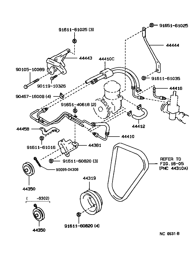 44348-22240 HOSE, OIL RESERVOIR TO PUMP, NO.1 product image