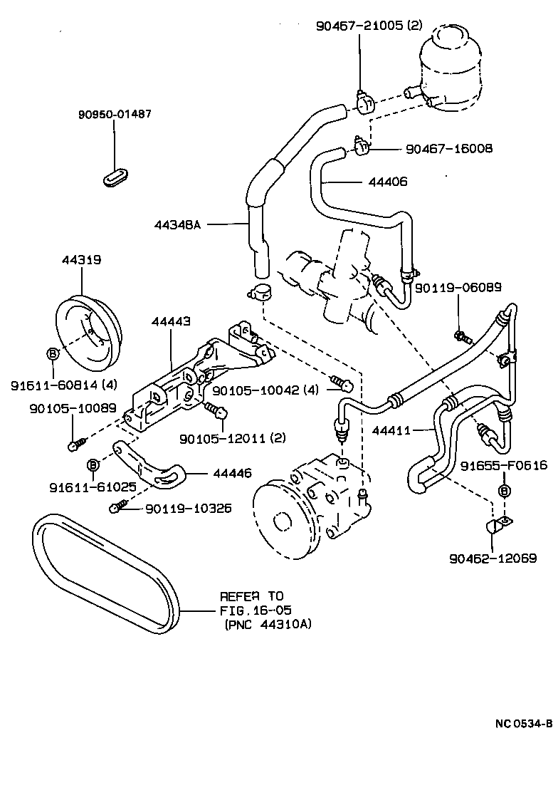 44443-22100 BRACKET, PUMP product image