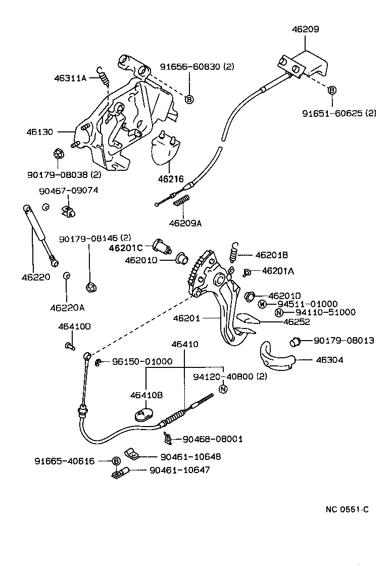 46201-22210 PEDAL SUB-ASSY, PARKING BRAKE product image