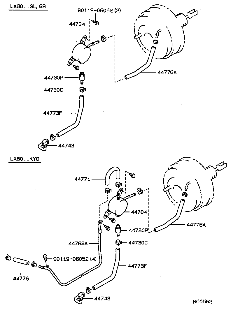 04443-22590 BOOSTER KIT, BRAKE product image