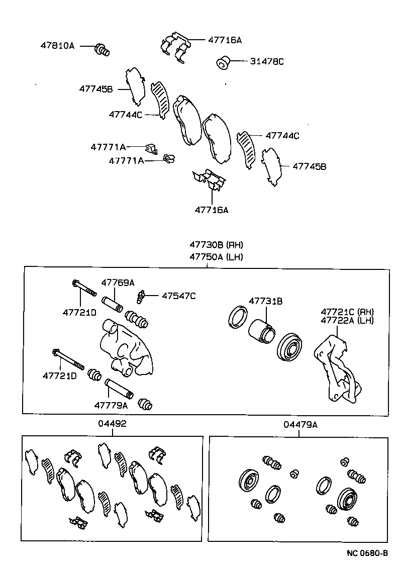 04466-22090 PAD KIT, DISC BRAKE, REAR product image