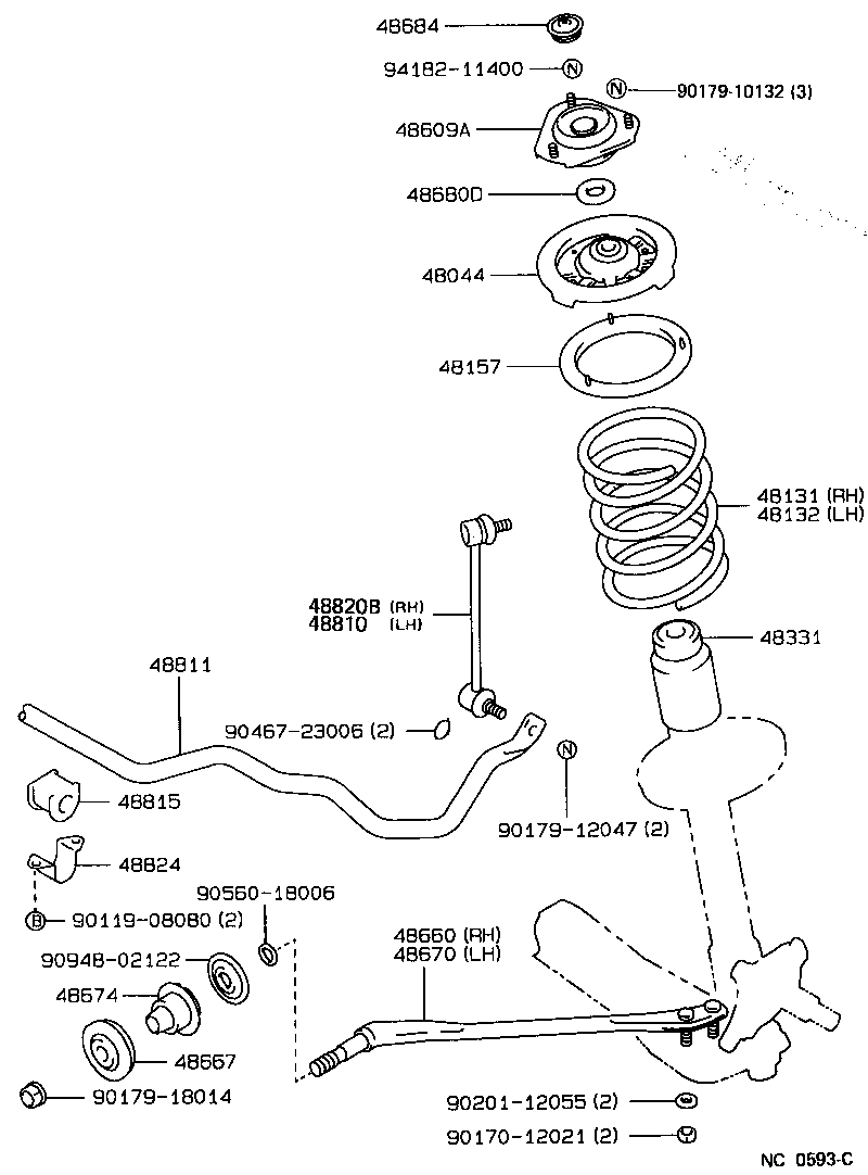 48510-22330 ABSORBER ASSY, SHOCK, FRONT RH product image