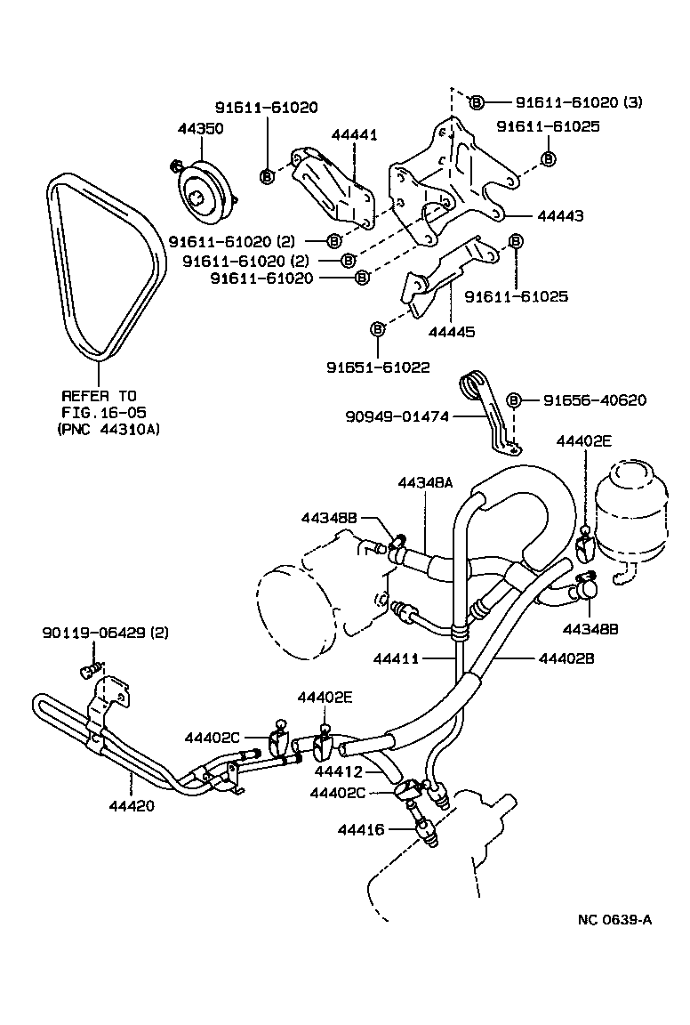 44348-35100 HOSE, OIL RESERVOIR TO PUMP, NO.1 product image