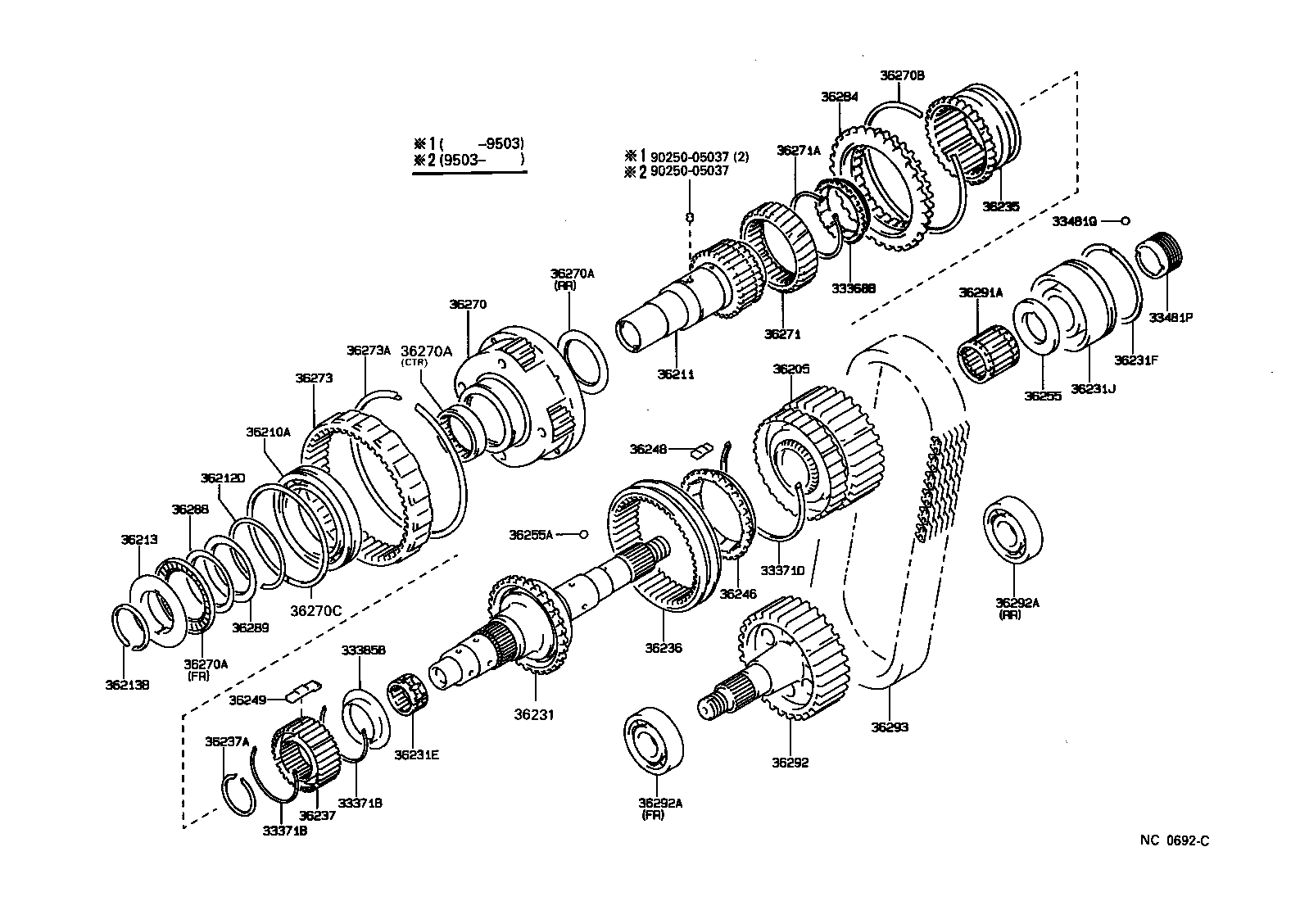 36205-35041 SPROCKET SUB-ASSY, TRANSFER DRIVE product image
