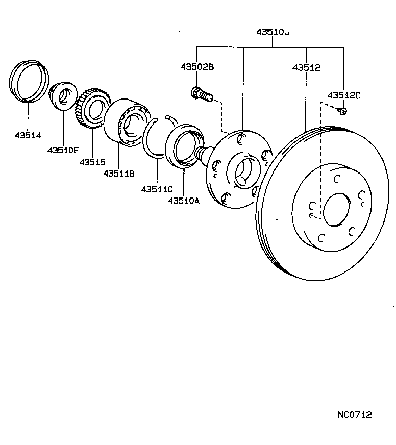 43512-50040 DISC, FRONT product image