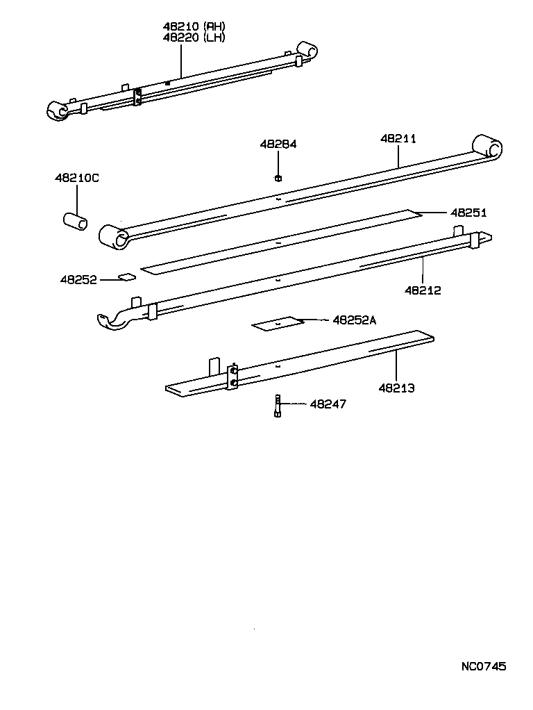 48204-38040 LEAF, REAR SPRING, NO.3 product image