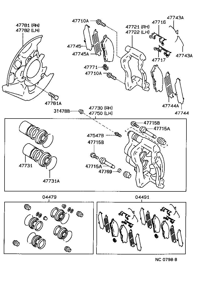 04465-17040 PAD KIT, DISC BRAKE, FRONT product image