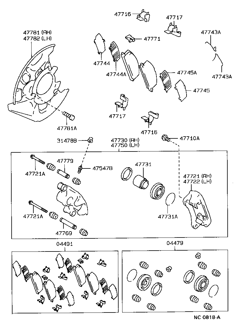 04465-17040 PAD KIT, DISC BRAKE, FRONT product image
