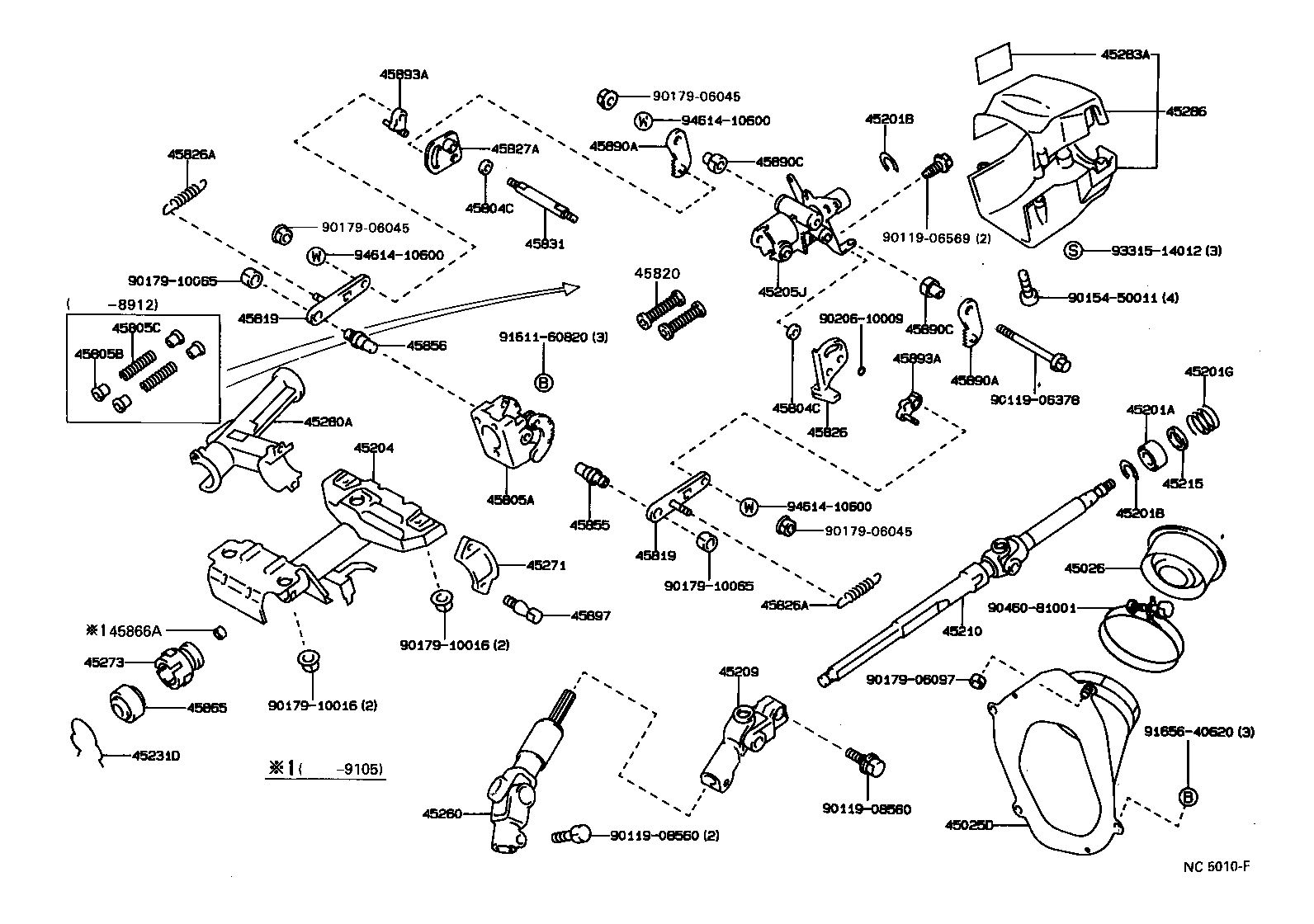 45025-20180 COVER SUB-ASSY, STEERING COLUMN HOLE, NO.1 product image