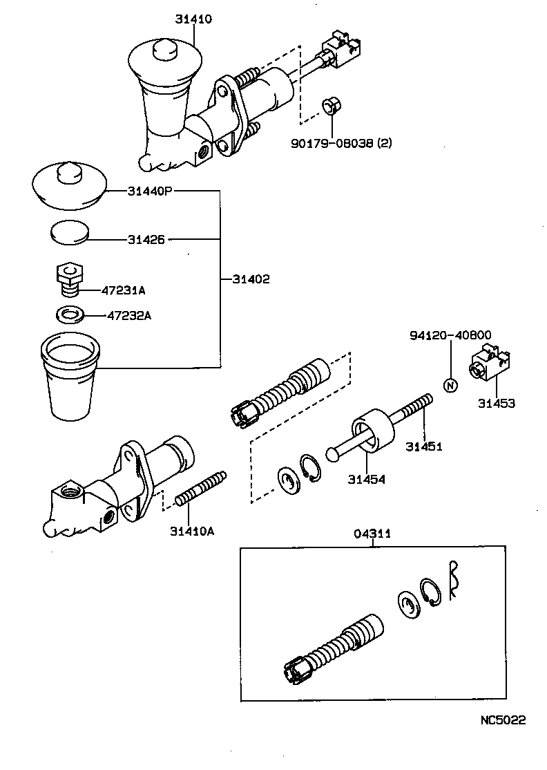 31404-16010 CLEVIS, CLUTCH MASTER CYLINDER PUSH ROD product image
