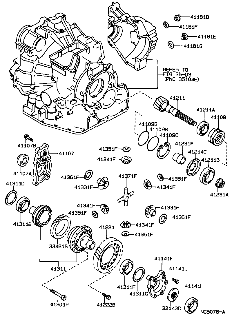 90311-40010 SEAL, OIL (FOR FRONT DIFFERENTIAL OIL SEAL RETAINER) product image