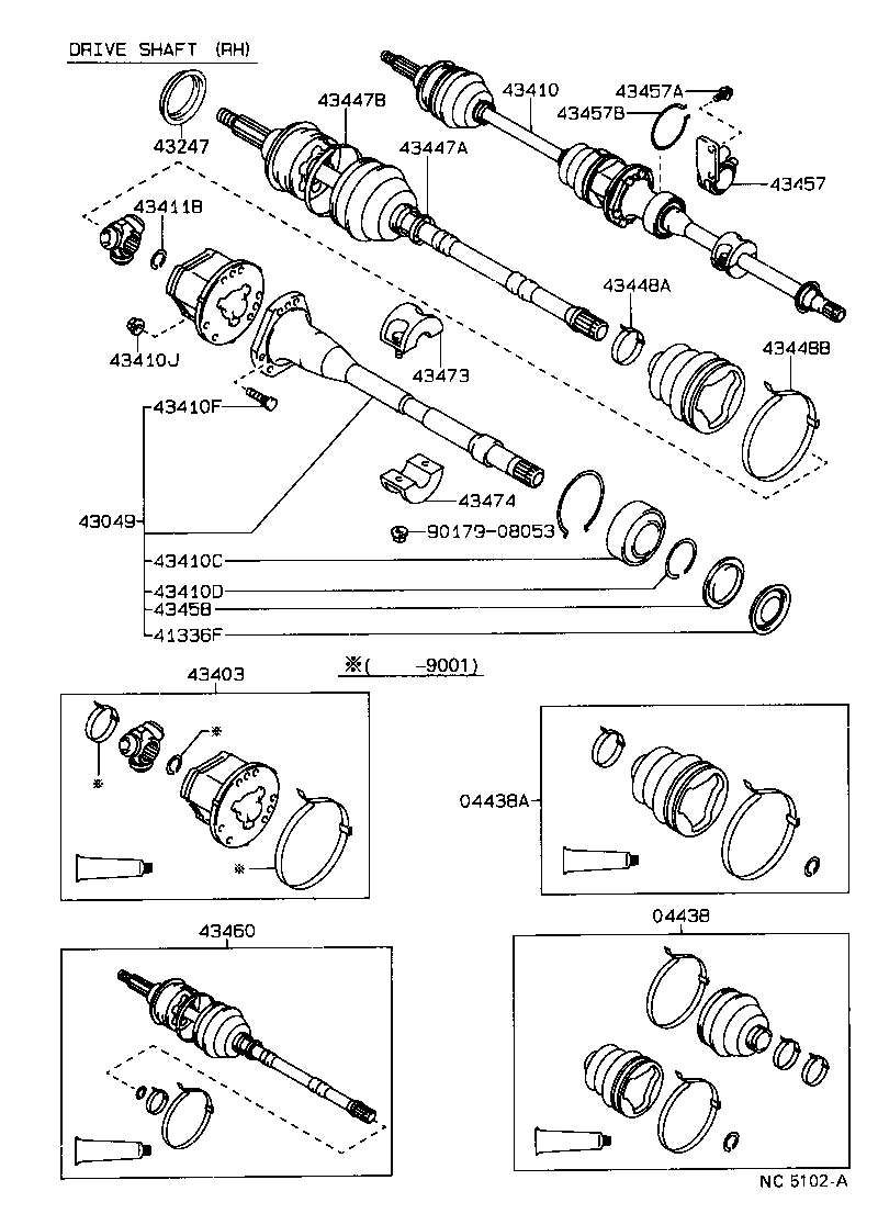 43410-20390 SHAFT ASSY, FRONT DRIVE, RH product image
