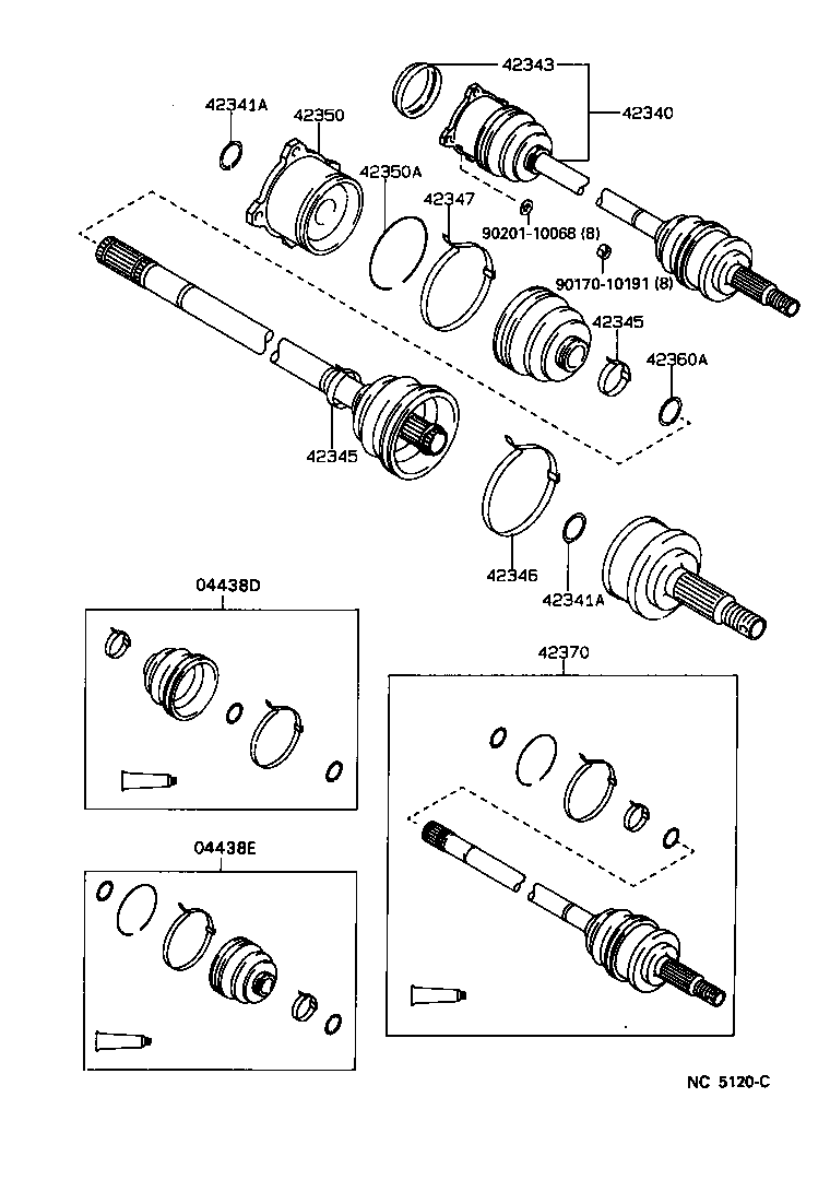 42360-22030 JOINT ASSY, REAR DRIVE SHAFT INBOARD product image
