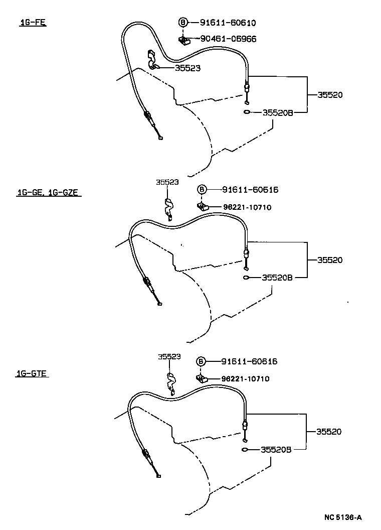 35520-22220 CABLE ASSY, THROTTLE product image