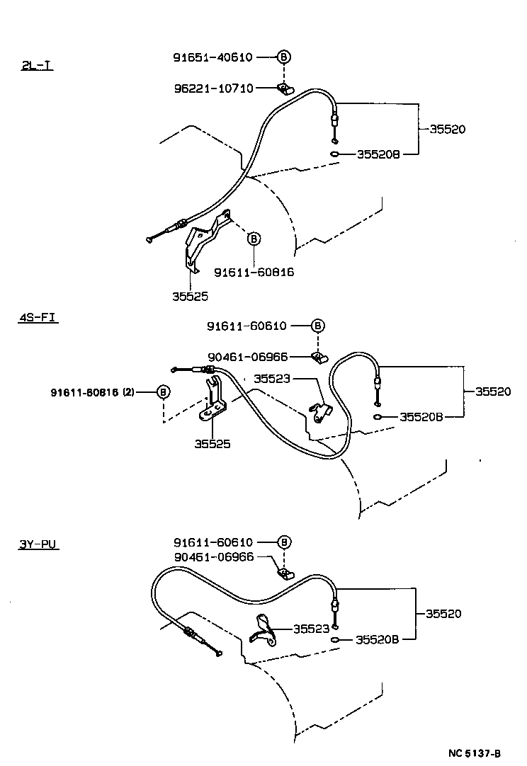 35520-22220 CABLE ASSY, THROTTLE product image