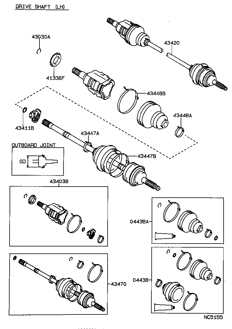 43410-12221 SHAFT ASSY, FRONT DRIVE, RH product image