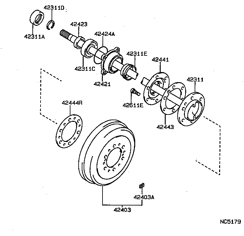 42311-35160 SHAFT, REAR AXLE product image