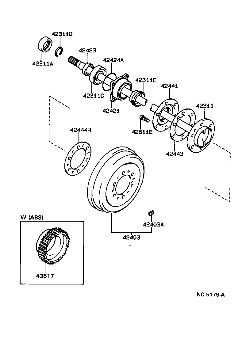 42311-35190 SHAFT, REAR AXLE product image