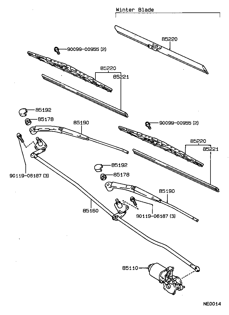 85110-12680 MOTOR ASSY, WINDSHIELD WIPER product image