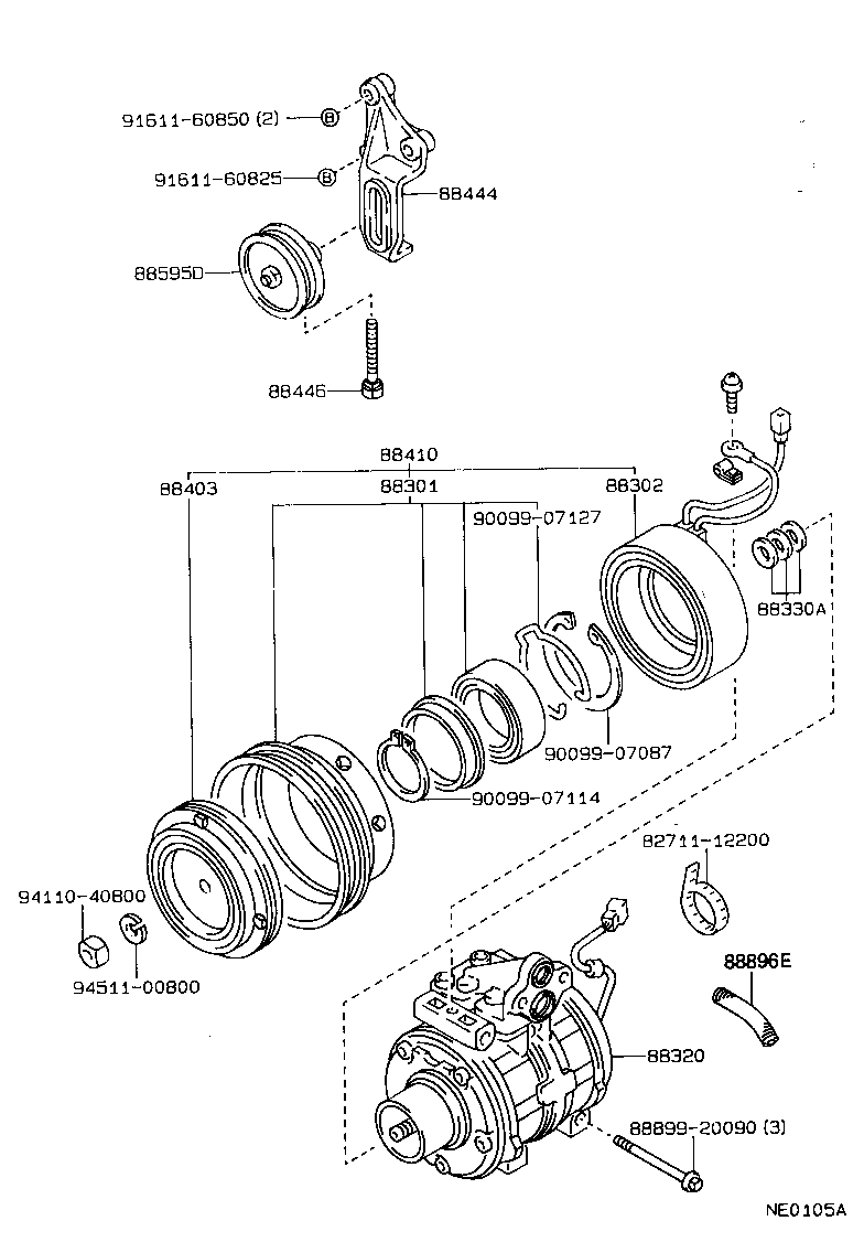 88320-12820 COMPRESSOR ASSY, COOLER product image