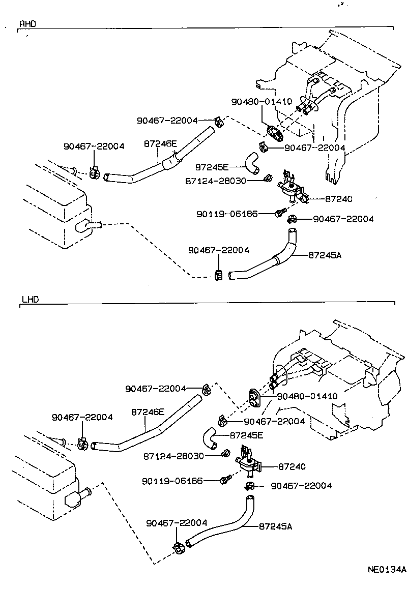 87245-12840 HOSE, HEATER WATER, INLET A product image