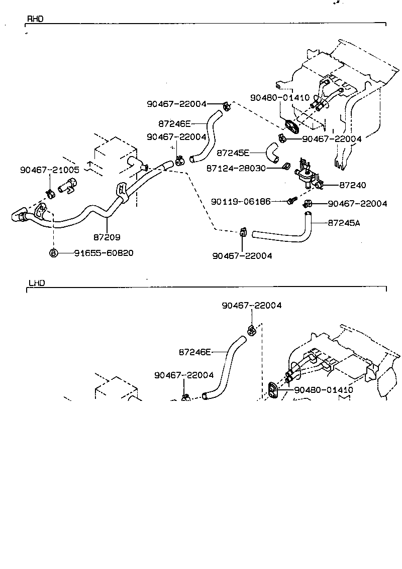 87245-12840 HOSE, HEATER WATER, INLET A product image