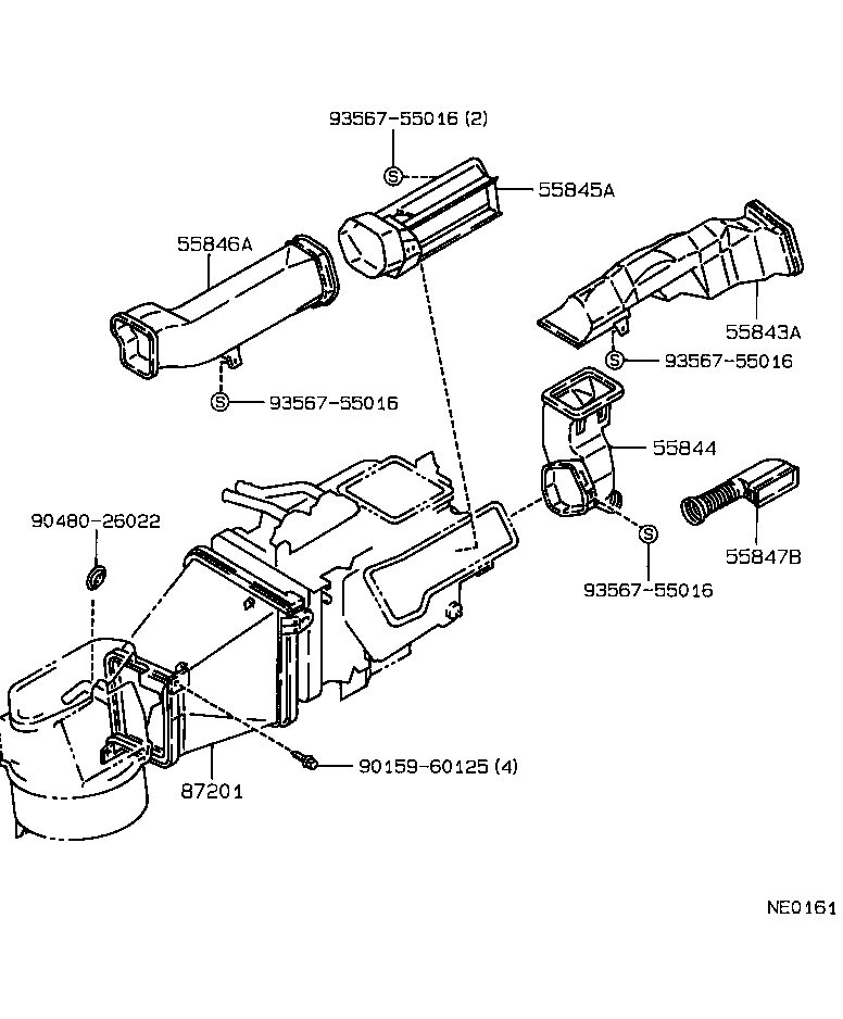 55846-12130 DUCT, HEATER TO REGISTER, NO.4 product image