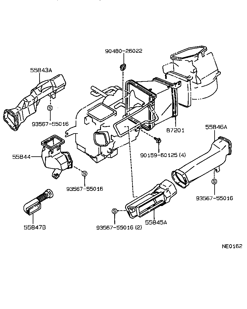 55846-12130 DUCT, HEATER TO REGISTER, NO.4 product image